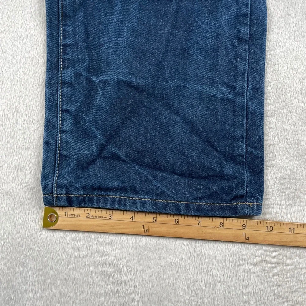 MNML Baggy Jeans Mens 32x29 Dark Wash Blue Marbling Y2K Retro Skater